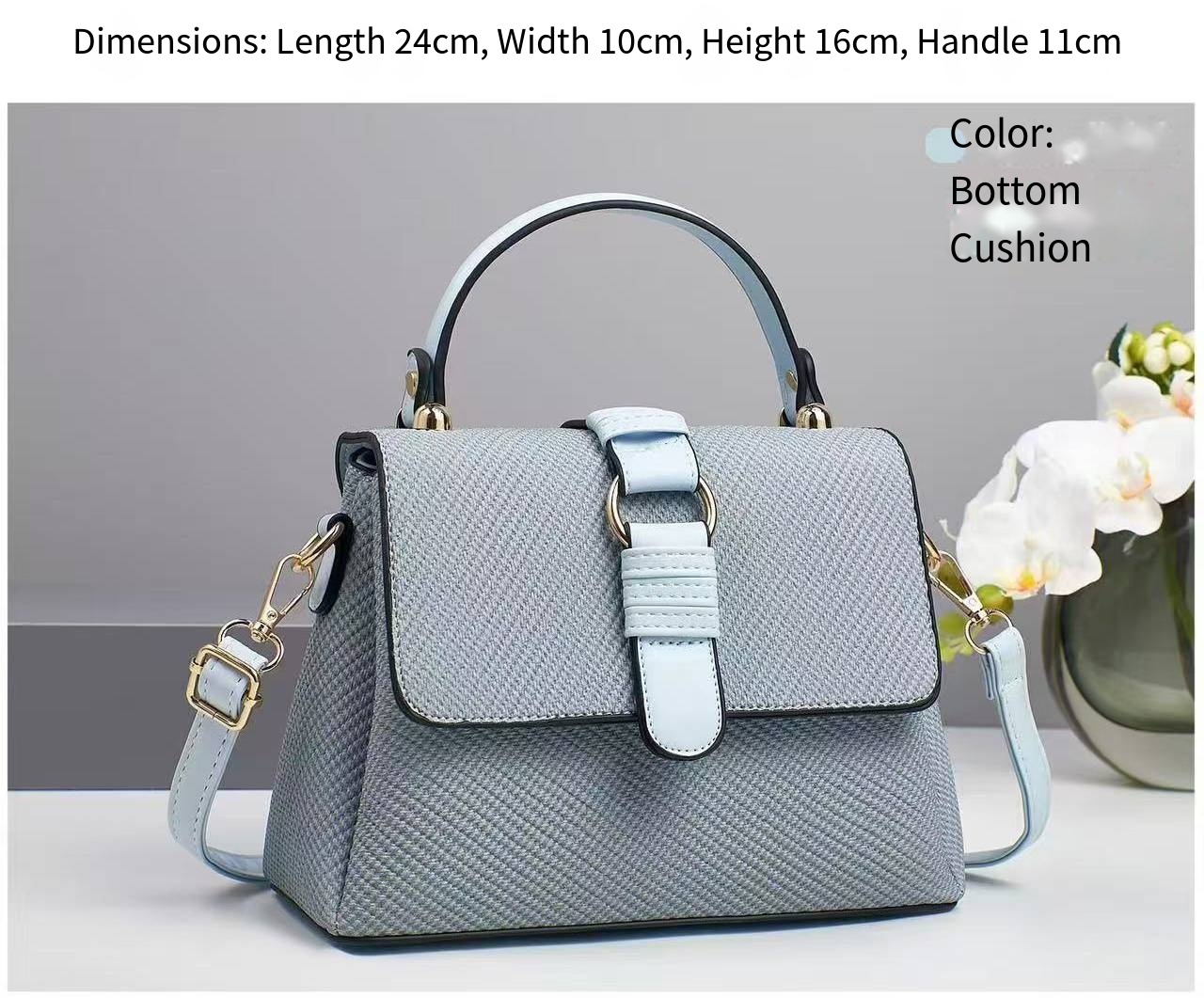 Womens Textured Top Handle Satchel Handbag with Shoulder Strap